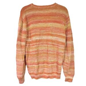 Manor‎ Man Orange Yellow Cotton Crewneck Sweater